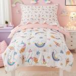 Soft Unicorn Rainbow Toddler Bed Set - 4 Pieces