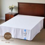 QKTE Belgian 100% Linen Bed Skirt with Classic 14 inch Tailored Drop Dust Ruffle, Easy Fit Breathable Premium Natural Flax- Basic White, King