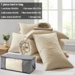 Homelike Moment Queen Comforter Set with Sheets, 7 Piece Beige Comforter Set Queen Size, Full Size Bed in a Bag Lightweight and Machine Washable