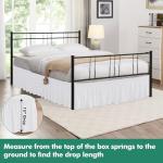 Biscaynebay Wrap Around Bed Skirts with Split Corners for Queen Beds 15" Drop, White Adjustable Elastic Dust Ruffles Easy Fit Wrinkle Resistant Silky Luxurious Fabric Machine Washable