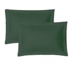 iMaylex Soft and Breathable 100% Egyptian Cotton Envelope Pillow Shams, Silk Like and Cozy Decorative Pillow Covers, Set of 2, Dark Green, Standard