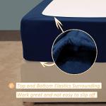 Stretch Jersey Box Spring Cover Wrap Around, Bed Skirt Alternative, Ultra Soft & Wrinkle Resistant, Twin/Twin XL, Navy