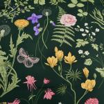 Yiran Queen Comforter Set 7 Piece, Dark Green Floral Bedding Set, Bed in a Bag Queen with Botanical Flowers Patterns, Soft Lighrweight Complete Comforters with Sheets for All Season