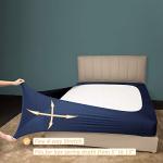Stretch Jersey Box Spring Cover Wrap Around, Bed Skirt Alternative, Ultra Soft & Wrinkle Resistant, Twin/Twin XL, Navy