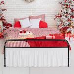 Biscaynebay Wrap Around Bed Skirts with Split Corners for Queen Beds 15" Drop, White Adjustable Elastic Dust Ruffles Easy Fit Wrinkle Resistant Silky Luxurious Fabric Machine Washable