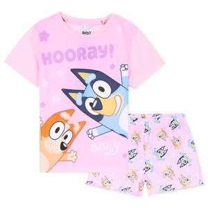 Bluey Short Pajama Set for Girls, Soft Breathable Loungewear - Gifts for Girls (Pink, 5-6 Years)
