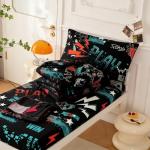 SDIII 4 Piece Dark Gamer Toddler Bedding Set Boy, Microfiber Video Game Toddler Boy Bedding Set with Comforter, Fitted Sheet, Flat Sheet, Pillowcase