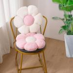 JZNEXD 2 Pcs Pink White Throw Pillows Cute Flower Pillow Daisy Flower Shaped Floor Cushions Set, Preppy Decorative Throw Pillows for Girls Bed Bedroom Couch Decor (White & Pink, 15 INCH)