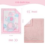 YCDTMY 3 Piece Baby Crib Bedding Set for Girls, Baby Bedding Includes Comforter, Fitted Sheet, Skirt, Newborn Infant & Toddler Standard Size Bed Set Pink