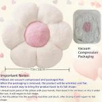 JZNEXD 2 Pcs Pink White Throw Pillows Cute Flower Pillow Daisy Flower Shaped Floor Cushions Set, Preppy Decorative Throw Pillows for Girls Bed Bedroom Couch Decor (White & Pink, 15 INCH)