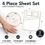 TEXAS LINEN CO. 100% Egyptian Cotton King Size Sheets Set - Luxury 1500 Thread Count Egyptian Cotton Sheets King Size, 17" Deep Pocket, Soft, Cooling Sateen Weave Hotel Quality Bedding Set - Ivory