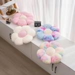 JZNEXD 2 Pcs Pink White Throw Pillows Cute Flower Pillow Daisy Flower Shaped Floor Cushions Set, Preppy Decorative Throw Pillows for Girls Bed Bedroom Couch Decor (White & Pink, 15 INCH)