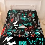 SDIII 4 Piece Dark Gamer Toddler Bedding Set Boy, Microfiber Video Game Toddler Boy Bedding Set with Comforter, Fitted Sheet, Flat Sheet, Pillowcase