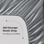 BEDELITE Satin Sheets Full Size Bed Set, Luxury Soft Dark Grey Silky Sheets for Hair and Skin, Similar to Silk Bed Sheets Set 4 Pieces with 1 Deep Pocket Fitted Sheet, 1 Flat Sheet, and 2 Pillowcases