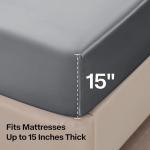 BEDELITE Satin Sheets Full Size Bed Set, Luxury Soft Dark Grey Silky Sheets for Hair and Skin, Similar to Silk Bed Sheets Set 4 Pieces with 1 Deep Pocket Fitted Sheet, 1 Flat Sheet, and 2 Pillowcases