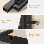 ADORNEVE Low Bunk Bed with Sling Bookshelves, Storage Drawers & Power Outlet, LED Metal Floor Bunk Twin Over Twin with Full-Length Guardrail & Metal Slats, No Box Spring Needed, for Kids, Black