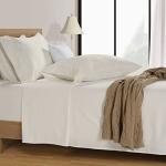 LANE LINEN Bed Sheets Queen Size – Premium 600 Thread Count Long-Staple 100% Cotton Sheets Queen Size Set, Hotel Luxury Soft & Cool Sateen Finish, Fully Elasticized 15" Deep Pocket – Ivory