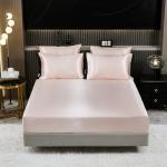 Bedding_Dreamer Satin Queen Comforter Set with Sheet Set Silk Like Pink Bedding Set 8 Pcs Black Ruffle Pattern Bed Home Decor Soft Down Comforter Luxury Hotel Silky Bed Set with 1 Cushion Cover