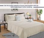 LANE LINEN Bed Sheets Queen Size – Premium 600 Thread Count Long-Staple 100% Cotton Sheets Queen Size Set, Hotel Luxury Soft & Cool Sateen Finish, Fully Elasticized 15" Deep Pocket – Ivory