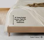 LANE LINEN Bed Sheets Queen Size – Premium 600 Thread Count Long-Staple 100% Cotton Sheets Queen Size Set, Hotel Luxury Soft & Cool Sateen Finish, Fully Elasticized 15" Deep Pocket – Ivory