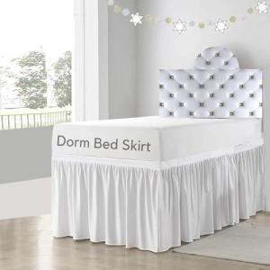 Cottingon Twin XL White Microfiber Bed Skirt