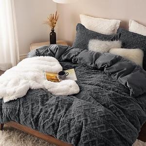 Bedsure Faux Fur Duvet Cover Set - King Size