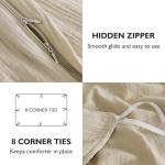 Light Tan Muslin Cotton Duvet Cover Set, Queen