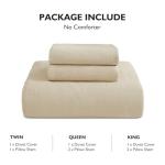 Light Tan Muslin Cotton Duvet Cover Set, Queen
