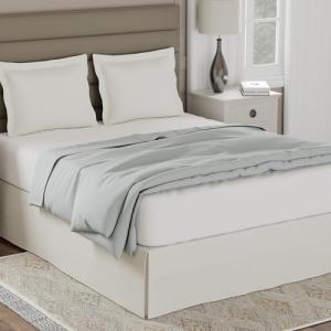 Lux Hotel Tailored Bed Skirt Classic 14" Drop Length Pleated Styling, Full, Ivory