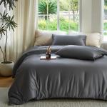 DOZ Duvet Cover Set, 100% Viscose derived from Bamboo, Organically Grown, Buttery Soft, Cooling Duvet Covers, High GSM, 1 Duvet Cover and 2 Pillowcases, 106"x90" (Storm, King/Cal King)