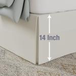 Lux Hotel Tailored Bed Skirt Classic 14" Drop Length Pleated Styling, Full, Ivory