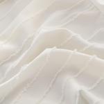 Striped Tufted Bed Skirt King Size, Ruffled Bed Skirts with Split Corners, King Bed Skirt 18 Inch Drop, Striped, Ivory, 18" King