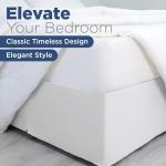 Martex Queen Size 21” Bed Skirt | Pleated Bed Skirt | Easy Fit Bed Skirts | Microfiber Bed Skirt | 21 Inch Drop | Hotel Quality Bedskirt | White