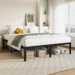 Allewie Full Size Bed Frame, 14 inch Metal Platform Beds with Storage Space, No Box Spring Needed and Easy Assembly, Black