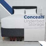 Martex Queen Size 21” Bed Skirt | Pleated Bed Skirt | Easy Fit Bed Skirts | Microfiber Bed Skirt | 21 Inch Drop | Hotel Quality Bedskirt | White