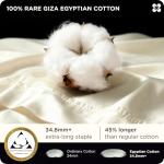 Bedsure 100% GIZA Egyptian Cotton Sheets - CEA Certified Queen Size Bed Set, Sateen Weave, Cool & Silky Soft, 16" Deep Pocket, 700 Thread Count Hotel Collection 100% Cotton Bedding Sheets(Ivory,Queen)