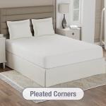 Lux Hotel Tailored Bed Skirt Classic 14" Drop Length Pleated Styling, Full, Ivory