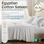California Design Den 100% Egyptian Cotton Sheets Set - Sateen Queen Sheets Set, Certified Authentic Luxury, Deep Pockets, Soft and Durable Luxury Bedding - Blue Hydrangea