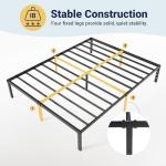 Allewie Full Size Bed Frame, 14 inch Metal Platform Beds with Storage Space, No Box Spring Needed and Easy Assembly, Black