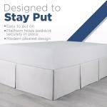 Martex Queen Size 21” Bed Skirt | Pleated Bed Skirt | Easy Fit Bed Skirts | Microfiber Bed Skirt | 21 Inch Drop | Hotel Quality Bedskirt | White