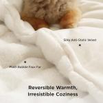 Bedsure GentleSoft Fluffy Fuzzy Throw Blanket, Soft Cozy Fleece Faux Fur Blanket for Couch, Living Room Decor Minky Velvet Spring Bed Cover, Thick Warm Plush Women Men Birthday Gifts, 870GSM, Cream