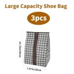 giteo bedding 3 Pack Portable Shoe Bags for Travel, Waterproof and Dustproof Shoe Protector Bag for Gym, Travel Essentials Shoe Organizers Storage with Handles for Men and Women (Flat Style)