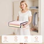 SpaceWhisper 6 Pack Clear Storage Bags, Plastic Blanket Storage Bags with Zipper and Handle, Moving Bags for Comforter, Bedding & Clothes, Closet Organizer and Under Bed Storage (15.7x13.8x3.9 Inch)