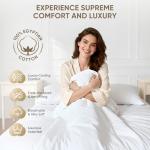 TWK 1200 Thread Count 100% Egyptian Cotton Sheets Bed Set,Thickness,Long-Lasting Durability,Resists Pilling,Deep Pocket Up to 18",with a Laundry Bag (White, King)