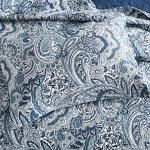 Autumn Dream Cotton Bedspread Quilt Sets, 3 Pieces Reversible Comforter Coverlet Sets,Blue Floral Paisley Bedspread,King Size