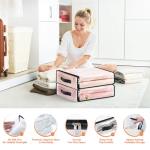 SpaceWhisper 6 Pack Clear Storage Bags, Plastic Blanket Storage Bags with Zipper and Handle, Moving Bags for Comforter, Bedding & Clothes, Closet Organizer and Under Bed Storage (15.7x13.8x3.9 Inch)