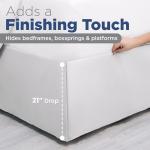 Martex Queen Size 21” Bed Skirt | Pleated Bed Skirt | Easy Fit Bed Skirts | Microfiber Bed Skirt | 21 Inch Drop | Hotel Quality Bedskirt | White