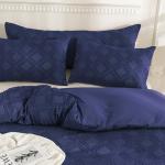 JELLYMONI Pillowcases Standard Size Navy Blue 2 Pack Boho Plaid Bed Pillow Covers 20x26in Polyester Envelope Pillow Shams Tufted Bohemian Textured (Pillows are not Included)
