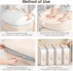 DIMJ Comforter Storage Bag - 110L Large Capacity Ultra Space Saving Self Compression Organize for Duvet, Pillow, Bedding, Blanket Storage Organizer Nylon Compression Bags, Sheet Storage