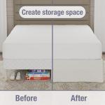 Lux Hotel Tailored Bed Skirt Classic 14" Drop Length Pleated Styling, Full, Ivory